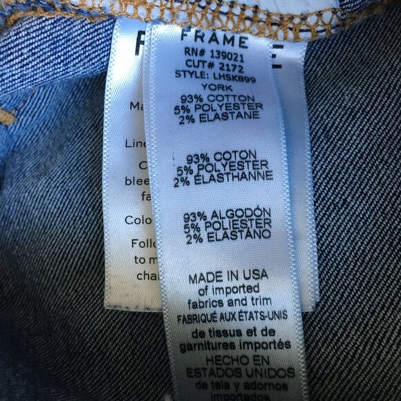 FRAME York Wash 5 Pocket Logo Hardware Le High Rise Waist Slim Fit Skinny Jeans - Picture 4 of 12